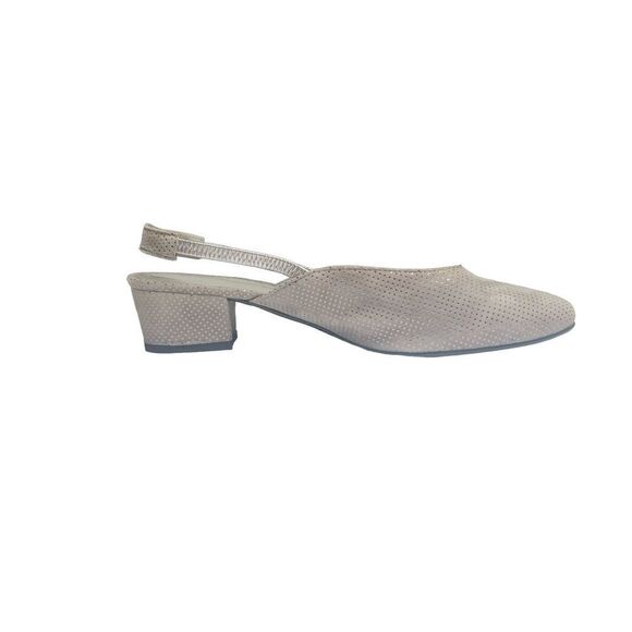 Salamander Grey and Silver suede sling back mules in size 6.5 - Picture 6 of 11
